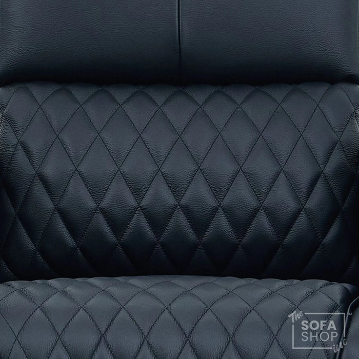 1 Seater Electric Dual Lift Riser Cinema Chair | Power Recline, Heated Lumbar + Massage & Cooling & Heating Cup Holders | Black Real Leather Riser Armchair with Tray Tables | Assisi | The Sofa Shop