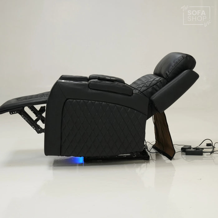 1 Seater Electric Recliner With Massage, LED Lights & Arm Storage | Ex-Display | Venice | The Sofa Shop