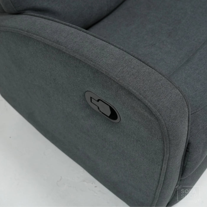 2 Seater Manual Fabric Sofa in Dark Grey | Fully Reclining Seats With Ripped Backrest | Parma | Second Hand Sofa 08