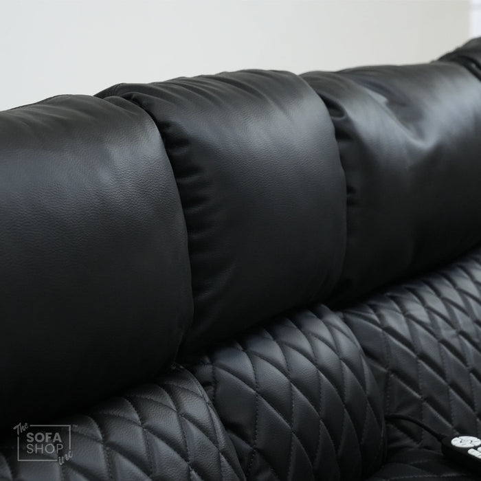 3 Seater Electric Recliner With Tray Tables & LED Lighting | Different Shade Seat & No Speakers | Venice | Second Hand Sofa SS22