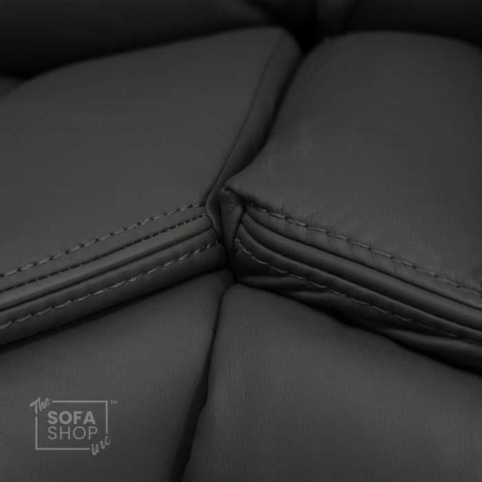 Electric Recliner Corner Sofa With Power Recline & Wireless Charging | Mismatched Stitching & Sunken Seats | Highgate | Second Hand Sofa 34