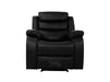 Front Sorrento Black Leather Chair - Recliner Sofa | The Sofa Shop