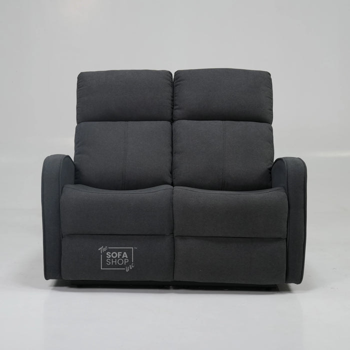 Manual Recline Dark Grey Fabric 2 Seater | Seat Covers Are Different Shades | Parma | Second Hand Sofa 23