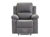 3 2 1 Recliner Sofa Set. 3 Piece Recliner Sofa Package Suite in Grey Leather with Drop-Down Table & Drink Holders- Trento