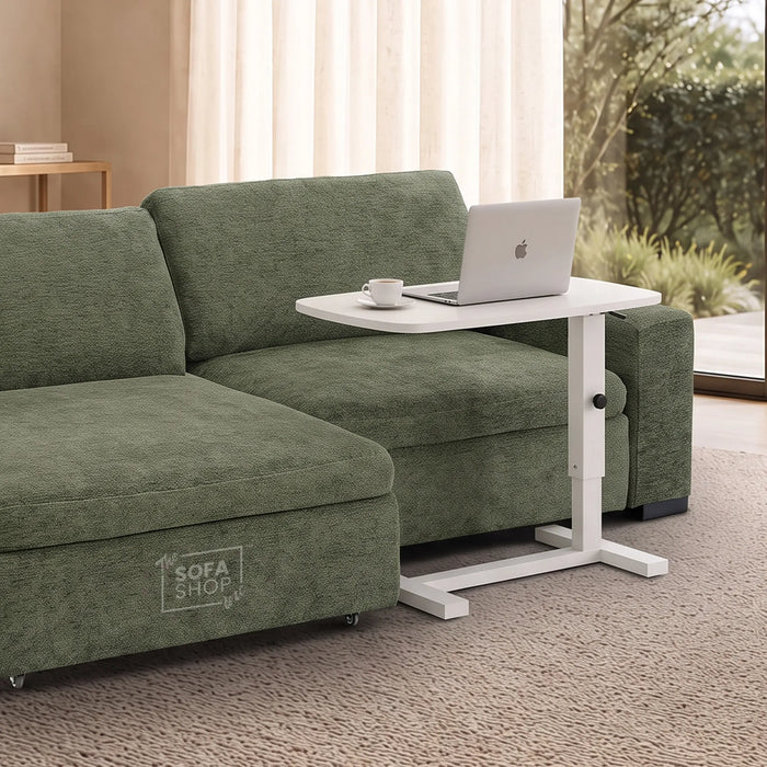 Lincoln Adjustable Bed Table | 2-In-1 Floorstanding Lap Desk with Tilting Top + Device Slots | The Sofa Shop