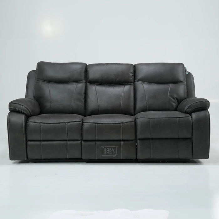 3 Seater Electric Fabric Recliner Sofa with USB, Adjustable Headrest & Storage Box  | Used, No Middle Drop-Down & Broken Speakers | Vinson | Second Hand Sofa 206