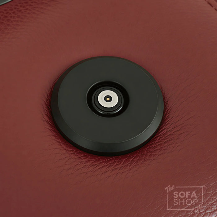 1 Seat Real Leather Electric Recliner Chair Home Cinema Sofa In Red with Massage, LED Cup Holders  & Low Heated Lumbar | Assisi