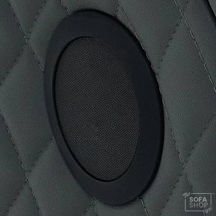 3 Seater Real Leather Electric Recliner Cinema Sofa in Grey | Hi-Tech Sofa with Power Lumbar, Bluetooth, Fold-Down Table & Storage | Milano | The Sofa Shop