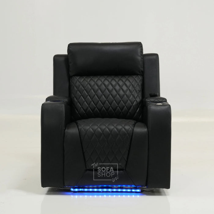1 Seater Electric Recliner With Massage, LED Lights & Arm Storage | Ex-Display | Venice | The Sofa Shop