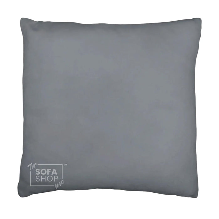 Decorative Cushion In Grey Leather | Premium 45cm x 45cm Faux Leather Pillow With Shape-Retaining Fill + Wipe-Clean Finish + Vegan Friendly | The Sofa Shop
