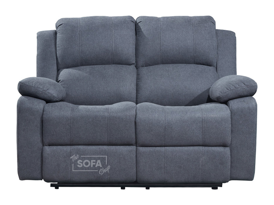 2 Seater Fabric Recliner Sofa in Dark Grey - Trento