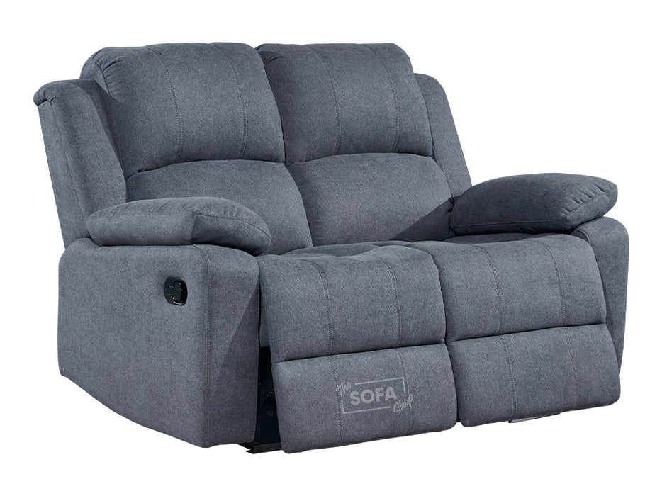 3 Piece Sofa Set - Recliner Sofa - 2+2+2 Seat Sofa Suite Package in Dark Grey Fabric - Trento