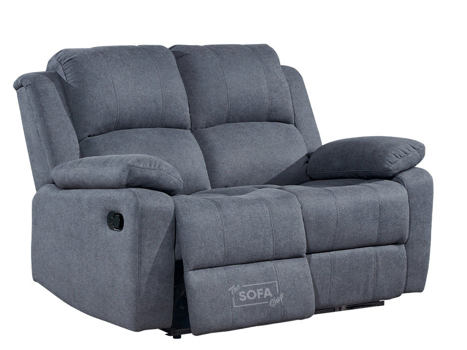 3 Piece Sofa Set - Recliner Sofa - 2+2+2 Seat Sofa Suite Package in Dark Grey Fabric - Trento