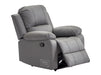 3+1 Recliner Sofa Set inc. Chair in Grey Leather with Drop-Down Table & Cup Holders - 2 Piece Trento Sofa Set