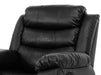 Filled Backrest and Armrest of Sorrento Black Leather Chair - Recliner Sofa | The Sofa Shop