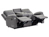 3+1 Recliner Sofa Set inc. Chair in Grey Leather with Drop-Down Table & Cup Holders - 2 Piece Trento Sofa Set