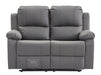 3 2 1 Recliner Sofa Set. 3 Piece Recliner Sofa Package Suite in Grey Leather with Drop-Down Table & Drink Holders- Trento