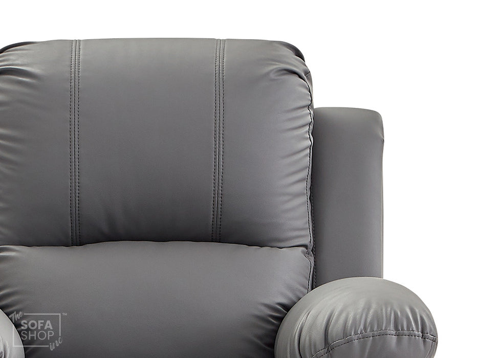 Grey Leather Recliner Chair - Trento