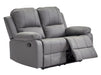 3 2 Recliner Sofa Set. 2 Piece Recliner Sofa Package Suite in Grey Leather with Drop-Down Table & Drink Holders- Trento