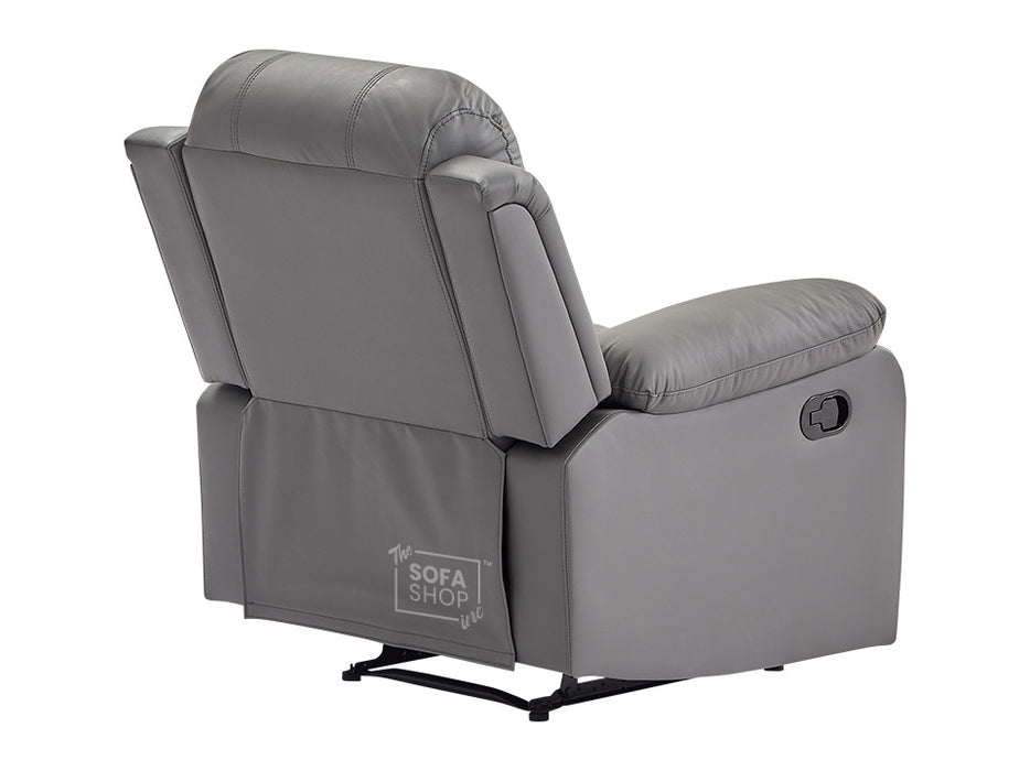 Grey Leather Recliner Chair - Trento