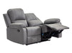 3 2 Recliner Sofa Set. 2 Piece Recliner Sofa Package Suite in Grey Leather with Drop-Down Table & Drink Holders- Trento