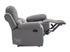 3 2 Recliner Sofa Set. 2 Piece Recliner Sofa Package Suite in Grey Leather with Drop-Down Table & Drink Holders- Trento