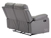 3 2 Recliner Sofa Set. 2 Piece Recliner Sofa Package Suite in Grey Leather with Drop-Down Table & Drink Holders- Trento