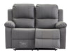 3 2 Recliner Sofa Set. 2 Piece Recliner Sofa Package Suite in Grey Leather with Drop-Down Table & Drink Holders- Trento