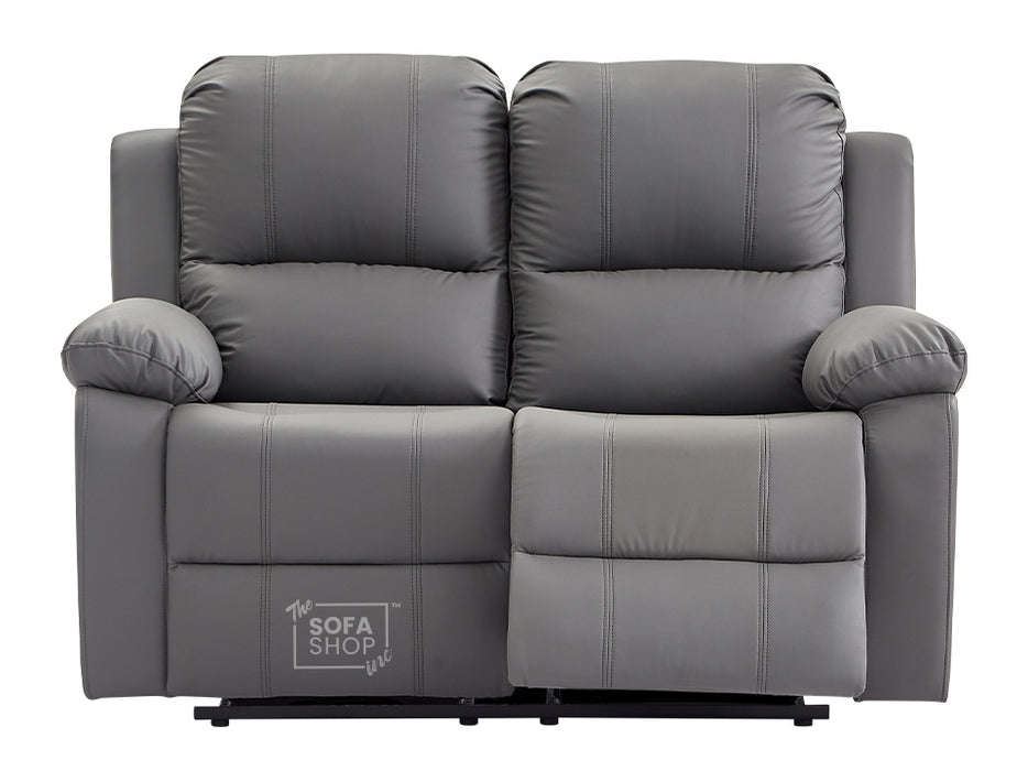 2 1 1 Recliner Sofa Set inc. Chairs in Grey Leather - 3 Piece Trento Sofa Set