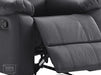 3 2 1 Recliner Sofa Set. 3 Piece Recliner Sofa Package Suite in Black Leather with Drop-Down Table & Drink Holders- Trento