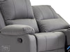 3 2 1 Recliner Sofa Set. 3 Piece Recliner Sofa Package Suite in Grey Leather with Drop-Down Table & Drink Holders- Trento