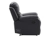 2 1 1 Recliner Sofa Set inc. Chairs in Black Leather - 3 Piece Trento Sofa Set