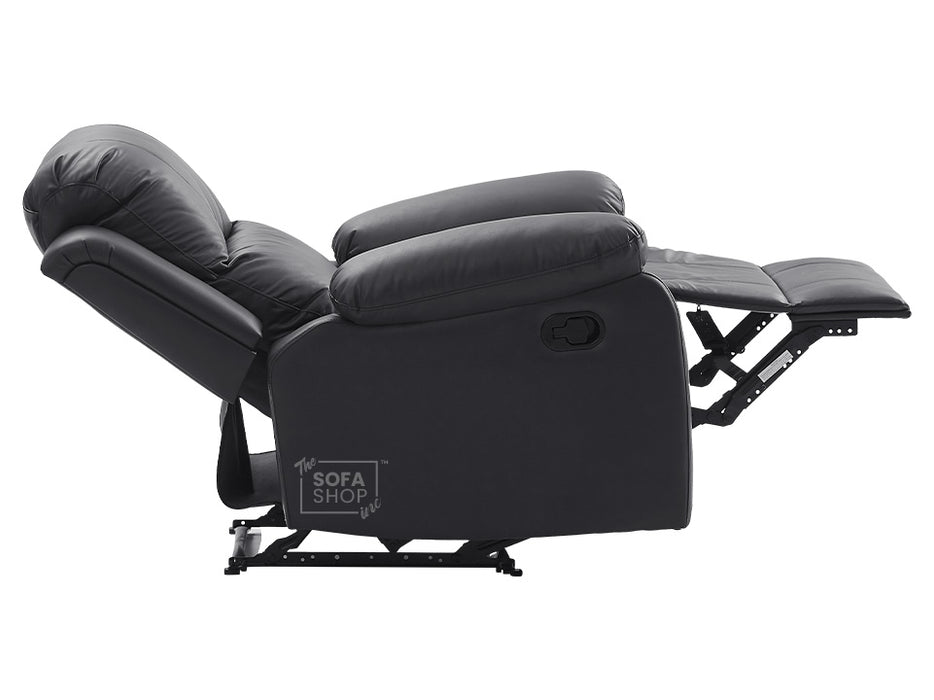 Black Leather Recliner Chair - Trento