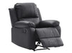 2 1 1 Recliner Sofa Set inc. Chairs in Black Leather - 3 Piece Trento Sofa Set