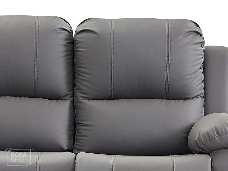 2 Seater Leather Recliner Sofa in Grey - Trento