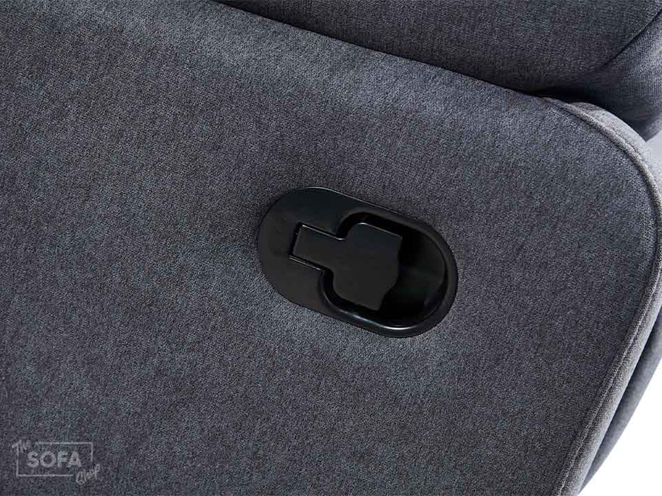 2 Seater Fabric Recliner Sofa in Dark Grey - Trento