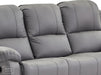 3+1 Recliner Sofa Set inc. Chair in Grey Leather with Drop-Down Table & Cup Holders - 2 Piece Trento Sofa Set