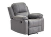 3+1 Recliner Sofa Set inc. Chair in Grey Leather with Drop-Down Table & Cup Holders - 2 Piece Trento Sofa Set