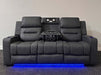 Siena 3 Seater Electric Recliner Sofa in Grey Leather - Small Scuffs - Second Hand Sofa 6