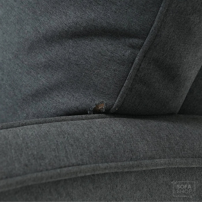 2 Seater Manual Fabric Sofa in Dark Grey | Fully Reclining Seats With Ripped Backrest | Parma | Second Hand Sofa 08
