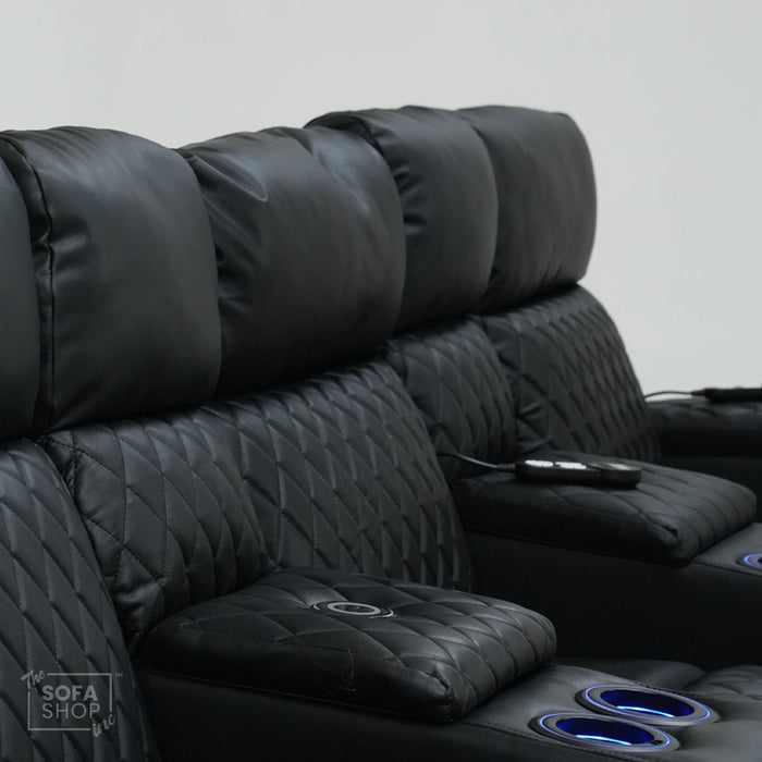 3 Seater Electric Recliner With Tray Tables & LED Lighting | Different Shade Seat & No Speakers | Venice | Second Hand Sofa SS22