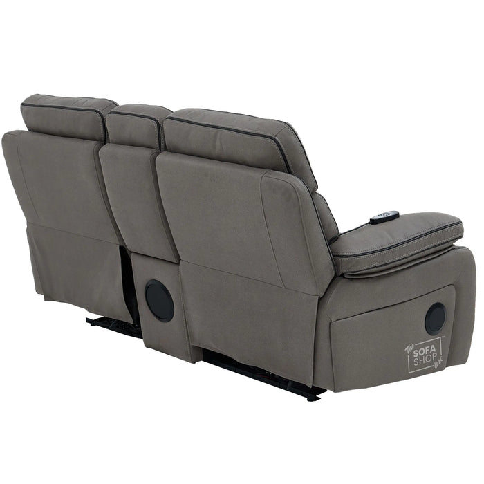 3+2+1 Electric Recliner Cinema Sofa Set in Grey Fabric | Hi-Tech Sofa Suite with Massage, Heat, Bluetooth Speakers, Console & Wireless Charging | Tuscany | The Sofa Shop