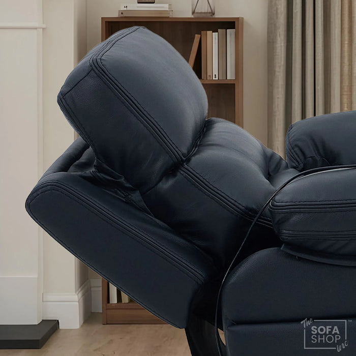 3+1 Electric Recliner Sofa Suite in Black Real Leather | Hi-Tech Cinema Set with Power Recline, Power Headrest, Drop-Down Table, Storage Drawer, USB & Wireless Charging | Sicily | The Sofa Shop