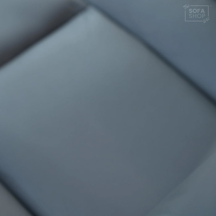 3 Seater Electric Recliner Cinema Sofa In Grey Leather | Table Stuck, Left Side Scuffed, No Ears | Siena | Second Hand Sofa 120