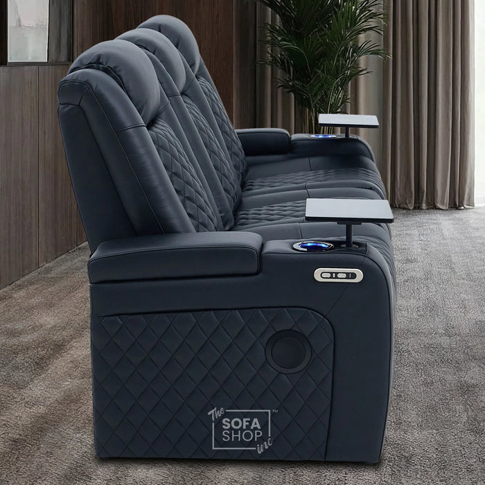 3 Seat Electric Recliner Home Cinema Theatre Sofa |Hi-Tech Couch With Heat and Cool Cup Holders + Multi-Link Bluetooth + Fold-Down Table + Wireless Charging + Power Headrests | Milano | The Sofa Shop