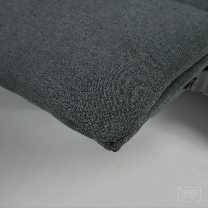 2 Seater Manual Fabric Sofa in Dark Grey | Fully Reclining Seats With Ripped Backrest | Parma | Second Hand Sofa 08