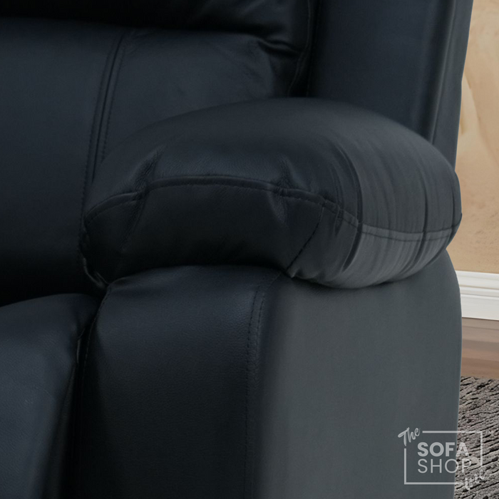 Trento 2 Seater Black Real Leather Electric Recliner Sofa | Smooth Power Recline, USB-C Charging | The Sofa Shop