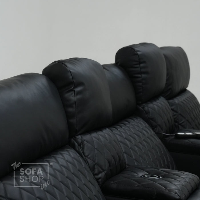 3 Seater Electric Recliner With Tray Tables & LED Lighting | Different Shade Seat & No Speakers | Venice | Second Hand Sofa SS22