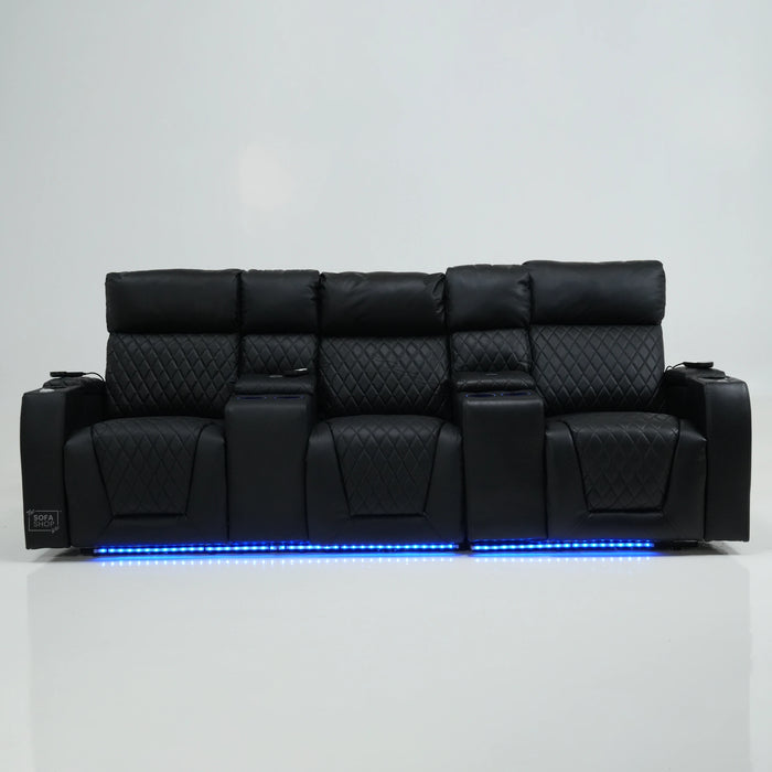 3 Seater Electric Recliner With Tray Tables & LED Lighting | Different Shade Seat & No Speakers | Venice | Second Hand Sofa SS22