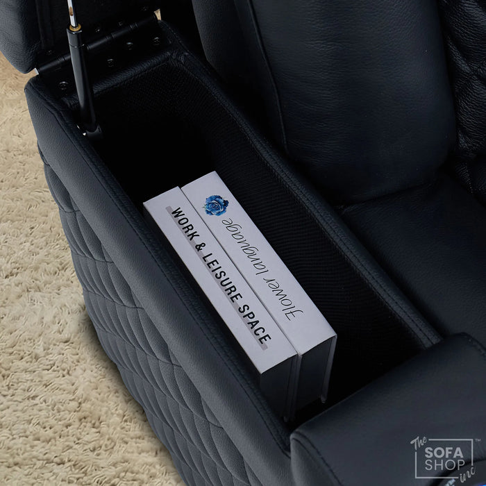 3 Seat Electric Recliner Home Cinema Theatre Sofa |Hi-Tech Couch With Heat and Cool Cup Holders + Multi-Link Bluetooth + Fold-Down Table + Wireless Charging + Power Headrests | Milano | The Sofa Shop